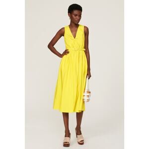 TOCCIN X RTR Bright Yellow Nylon Hourglass Sleeveless Twist Front Dress Size 10